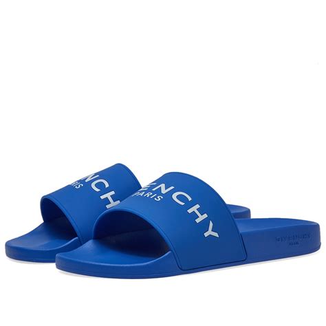 Givenchy Velvet Slides in Electric Blue 